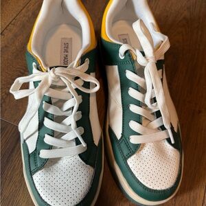 Steve Madden Green and White Lace-Up Sneakers
